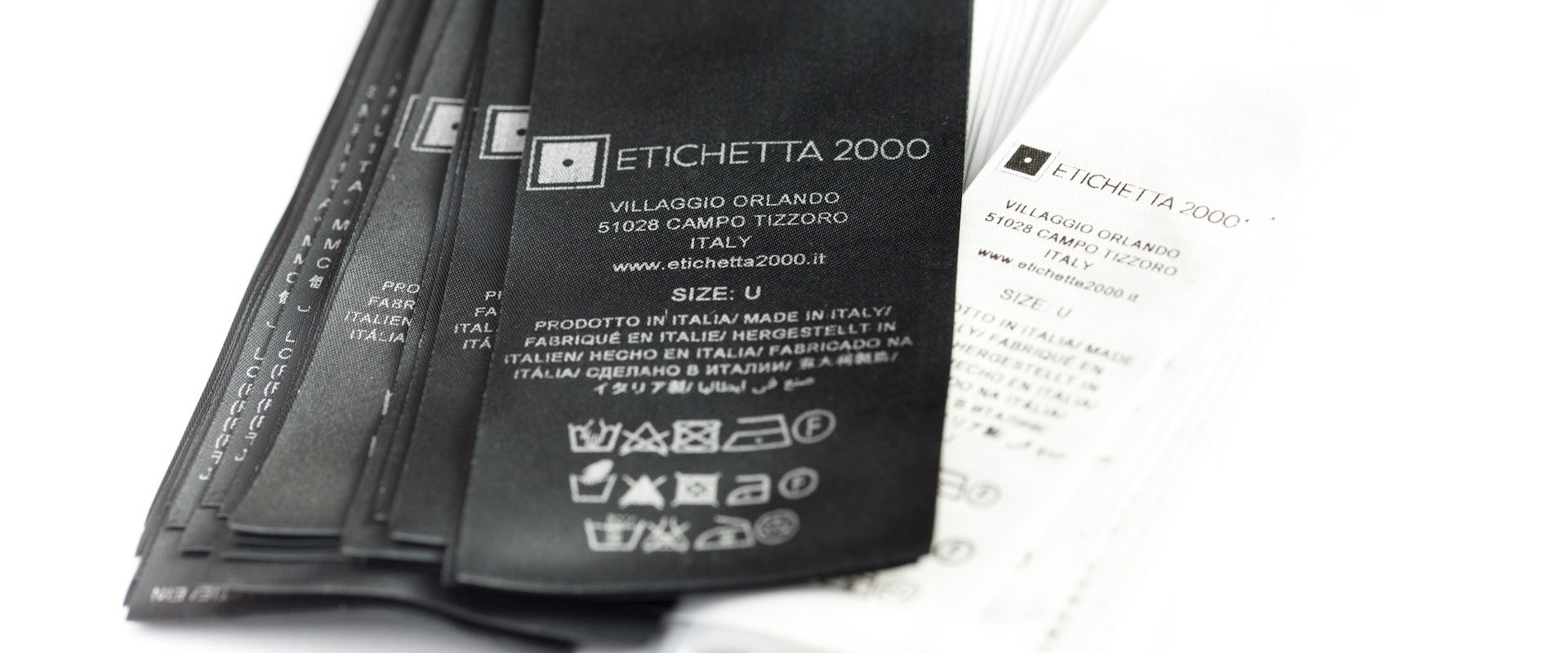 Etichette nylon, poliestere, raso prodotte da Etichetta2000